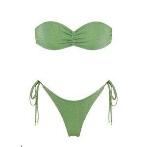 XS Triangl Swimsuit GREEN SPARKLES
